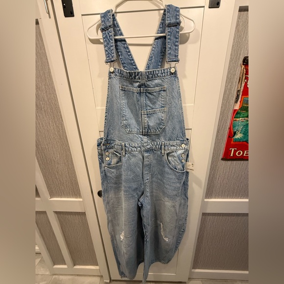 Free People NWT Good Luck Barrel Overalls, XL - Picture 5 of 13